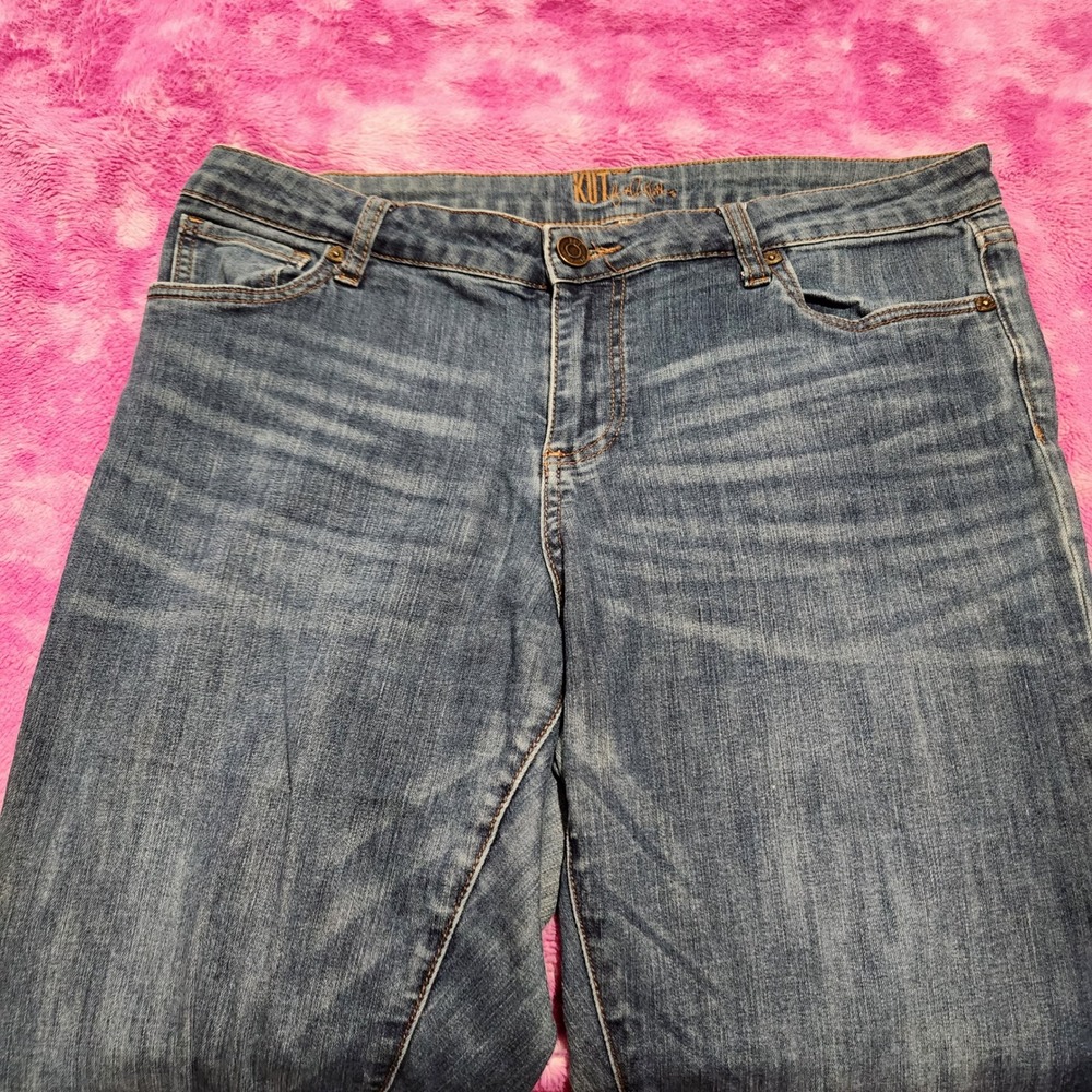 KUT from the Kloth Jeans Women's‎ Size 14 Mid Rise Bootcut Blue Stretch Denim